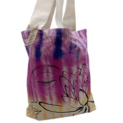 Sacos de algodão Tie Dye (170g) - 38x42x12cm - Buda de Lótus - Várias cores - Pega natural