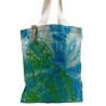 Sacos de algodão Tie Dye (170g) - 38x42x12cm - Concha - Azul e Verde - Alça Verde