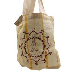 Bolsas de Algodón "Tie Dye" (170g) - 38x42x12cm -  Namaste Hands - Yellow - Asa Natural