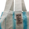 Bolsa de Algodon Natural con Diseño "Tie Dye" (220g)- 38x42x12cm - Rectángulos Celestes - Asa Natural