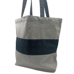 Bolsas de Algodón de Dos Tonos - 38x42x12cm - Gris y Negro - 280g