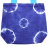 Saco de algodão natural Tie Dye (220g)- 38x42x12cm - Argolas azuis- Alça azul