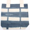 Saco de algodão natural com desenho Tie Dye (220g)- 38x42x12cm - Rectângulos cinzentos - Alça natural