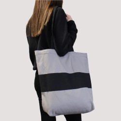 Sacos de algodão em dois tons - 38x42x12cm - Cinzento e preto - 280g