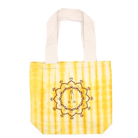 Sacos de algodão Tie Dye (170g) - 38x42x12cm - Namaste Hands - Amarelo - Pega natural