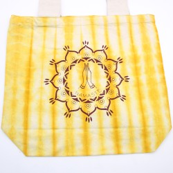 Sacos de algodão Tie Dye (170g) - 38x42x12cm - Namaste Hands - Amarelo - Pega natural