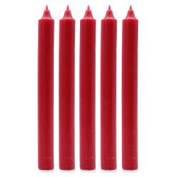 Bulk Solid Colour Dinner Candles - Rustic Red - Pack of 10