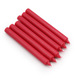 Bulk Solid Colour Dinner Candles - Rustic Red - Pack of 10