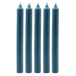 Velas a granel de cor sólida - Rustic Teal - Embalagem de 10