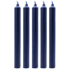 Velas a granel de cor sólida - Azul-marinho rústico - Embalagem de 10