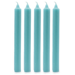 Velas a granel de color sólido - Aqua rústico - Paquete de 10