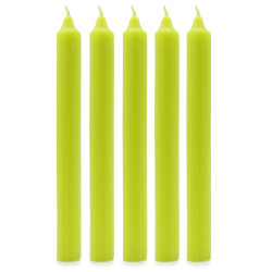 Velas a granel de cor sólida - Verde lima rústico - Embalagem de 10