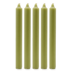 Velas a granel de cor sólida - Rustic Olive - Embalagem de 10