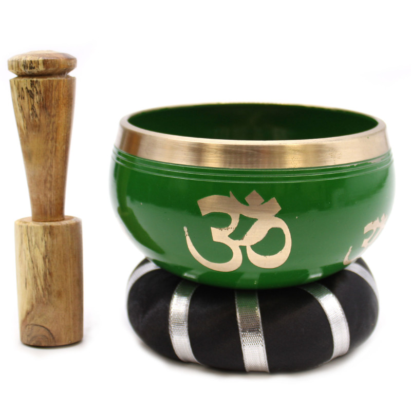 Conjunto de taças tibetanas - Árvore da Vida - Verde 10,7 cm