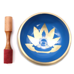 Conjunto de taças de canto tibetanas de grandes dimensões - Yoga Movement - Branco/azul 14cm