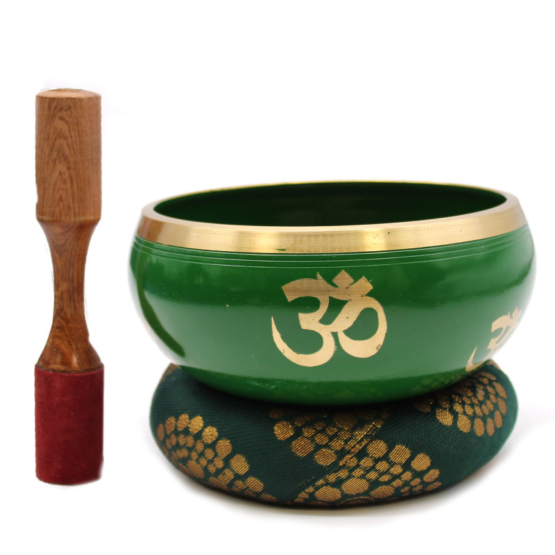 Conjunto de taças tibetanas grandes - Árvore da Vida - Verde 14cm