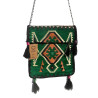 Saco de festa Kilim verde-esmeralda a tiracolo