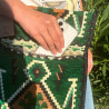 Saco de festa Kilim verde-esmeralda a tiracolo