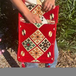 Bolsa a tiracolo vermelha Kilim Festival