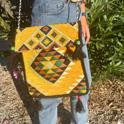 Saco de festival amarelo Kilim Messenger