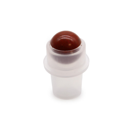 Ponta de rolo em pedra preciosa para frasco de 5 ml - Jaspe vermelho