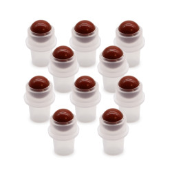 Ponta de rolo em pedra preciosa para frasco de 5 ml - Jaspe vermelho