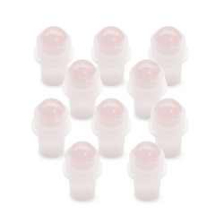 Bico de rolo em pedra preciosa para frasco de 5 ml - Quartzo Rosa