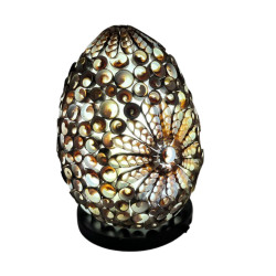 Candeeiro Boho Sea Shell - Chocolate Twist Oval - 15cm