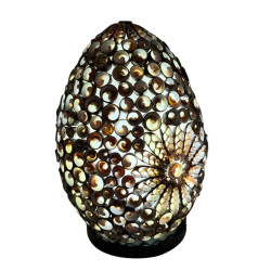 Candeeiro Boho Sea Shell Boho - Chocolate Twist Oval - 20cm