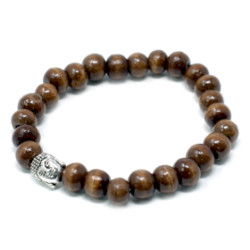 Pulseira Buddah e contas castanhas