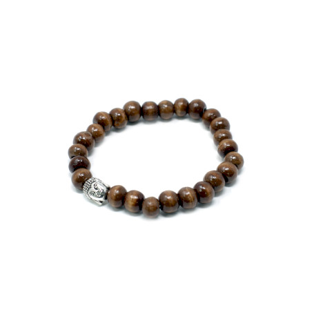 Pulseira Buddah e contas castanhas