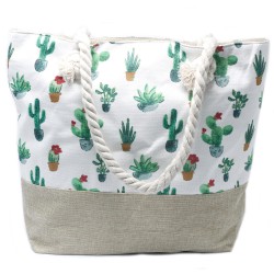 Saco de compras com pega de corda - Mini Cactus