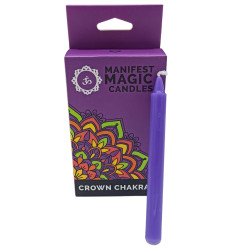 Velas mágicas Manifest Magic (embalagem de 12) - Roxo - Chakra da Coroa