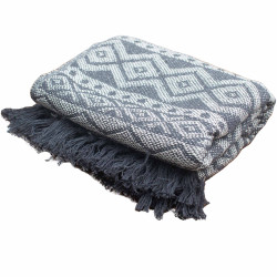 Cobertores Boho Comfort - 125x150cm - Cinzento geométrico