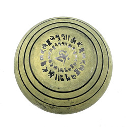 Taça de canto tibetana Earth Powder - Mantra Five Buddha - 16cm