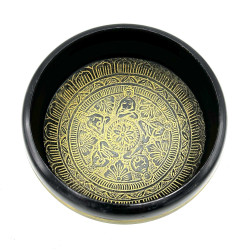 Taça de canto tibetana Earth Powder - Mantra Five Buddha - 16cm