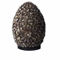 Candeeiro Boho Sea Shell Boho - Chocolate Twist Oval - 20cm