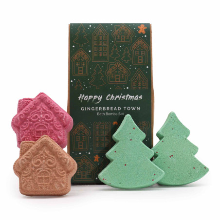 Conjunto de bombas de banho de Natal para oferta de Gingerbread Town