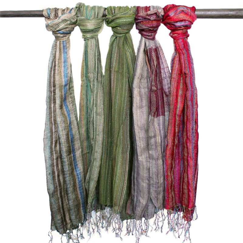 Bufandas bohemias indias - 22x72cm - Verdes al azar