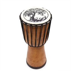 Tambor Djembe hecho a mano con tapa ancha - 40cm