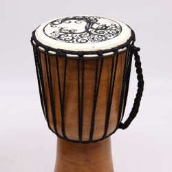 Tambor de djembe feito à mão com tampo largo - 40cm