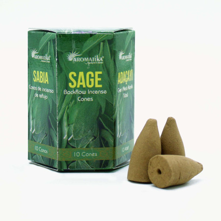 Embalagem de 10 Incensos Backflow Masala - Sage