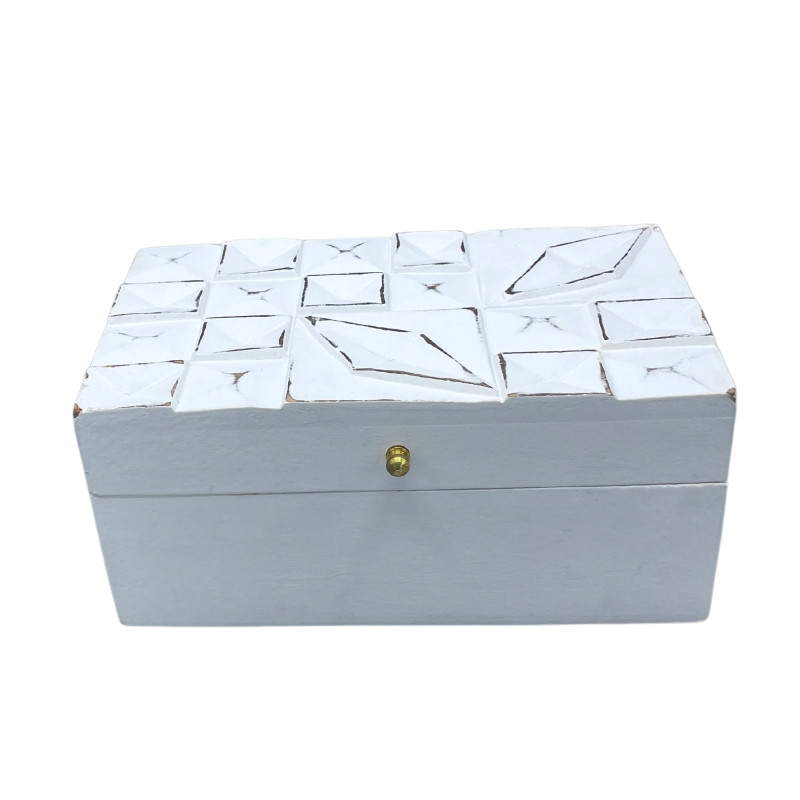 Vintage Deco - Caja Multiusos - 22x12x10cm - Diamantes Blancos