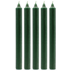 Juego de Velas de Mesa de Color Sólido - Pack de 21 - Verde Acebo Rústico