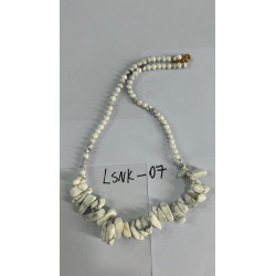 Collar de gemas Longstone - Jaspe blanco