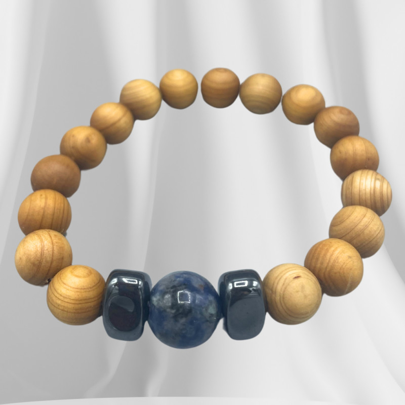 Pulsera de Cedro - Chakra Garganta - Sodalita