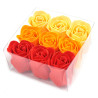 Set de 9 flores de Jabón - rosas melocotón