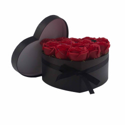 Caja de Regalo - Flor de Jabón  13 Rosas rojo - corazon