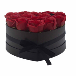 Caja de Regalo - Flor de Jabón  13 Rosas rojo - corazon