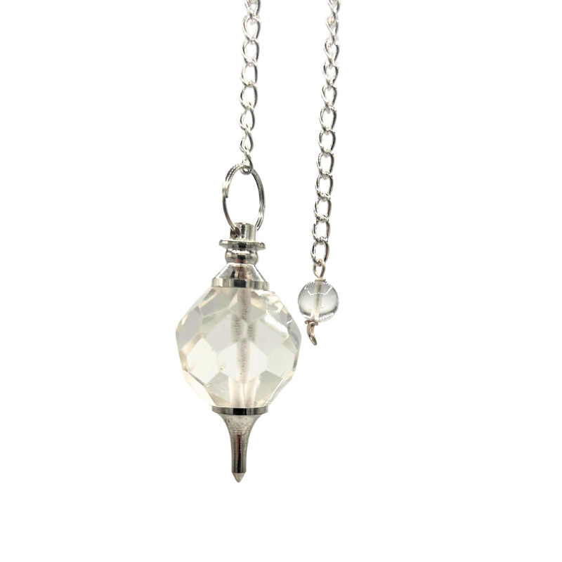 Facted Gemstone Pendulum - Rock Quartz